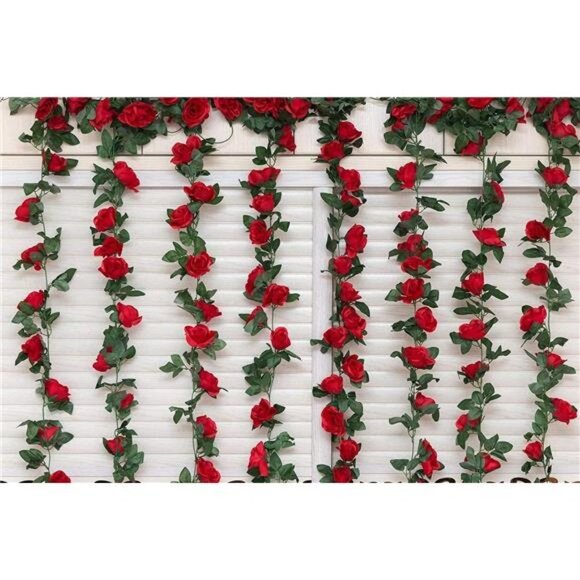 2 Pack (16FT) Artificial Rose Vine Flowers Plants Fake Flower Vine for Wedding - Picture 7 of 7